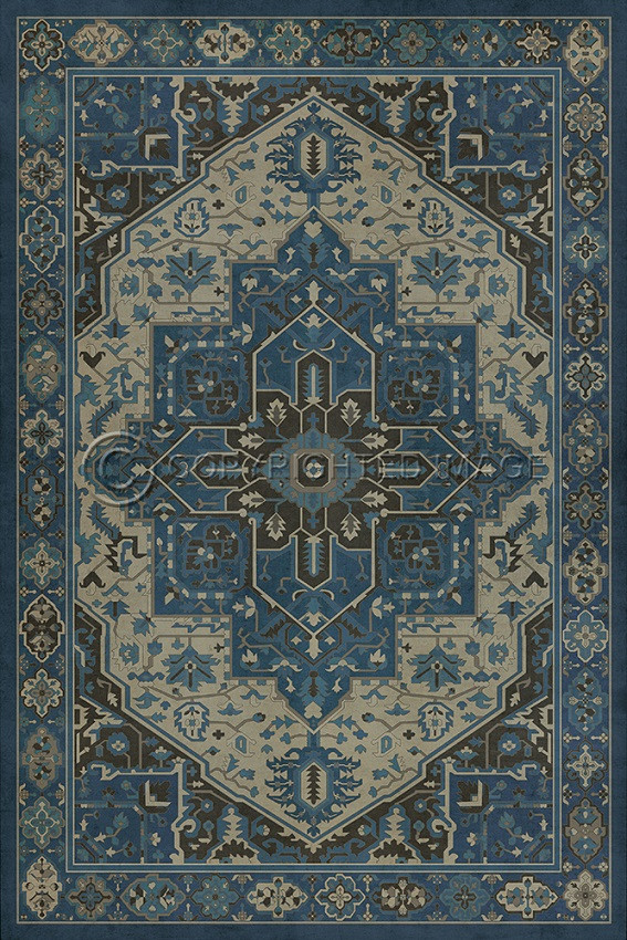 Camelot Lancelot - vinyl floor cloth sizes 20x30, 24x36, 30x44, 38x56  (slightly different border than the bigger sizes)