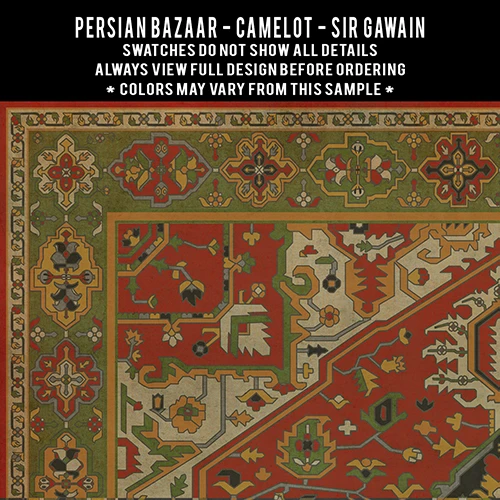 Camelot Sir Gawain - vinyl floor cloth 5"x5" swatch sample