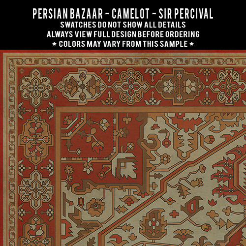 Camelot Sir Percival - vinyl floor cloth 5"x5" swatch sample