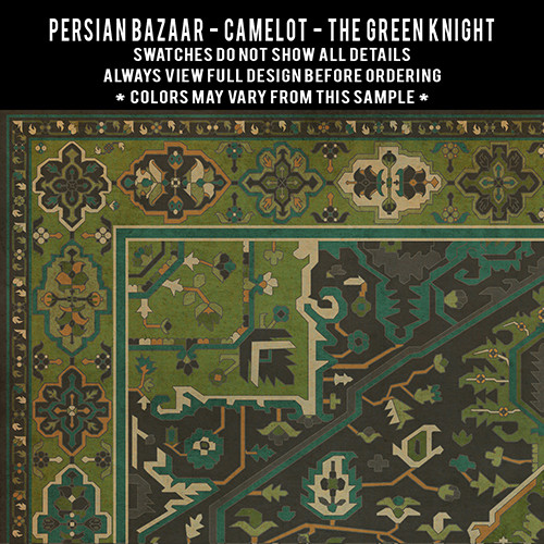 Camelot The Green Knight - vinyl floor cloth 5"x5" swatch sample