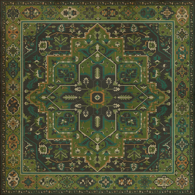 Camelot The Green Knight - vinyl floor cloth, image for all square sizes