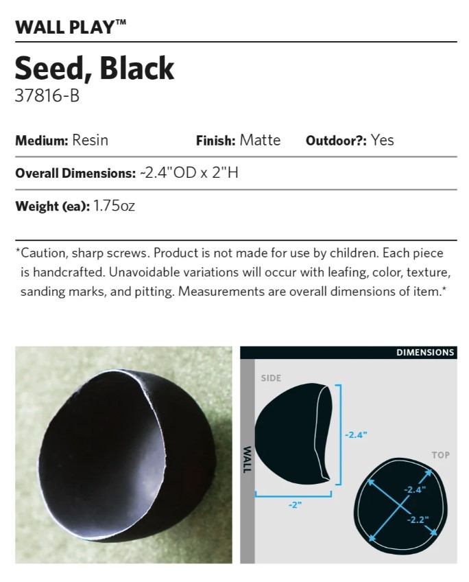 Wall Play Seed Black (set of 10)