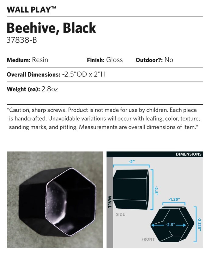 Wall Play Beehive Black (set of 10)