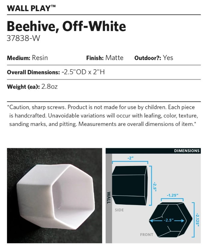 Wall Play Beehive Off-White (set of 10)