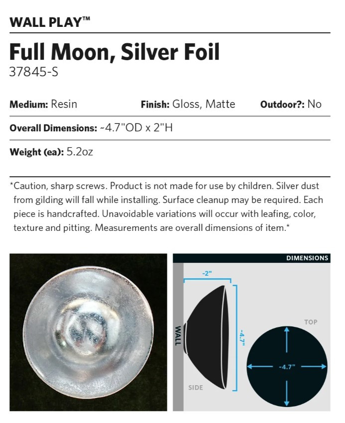 Wall Play Full Moon silver foil (set of 12)