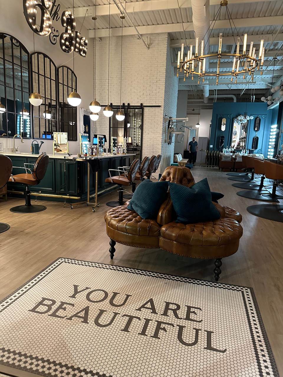 52x76 custom design for 6th and Big Beauty Bar in Acworth, GA. 