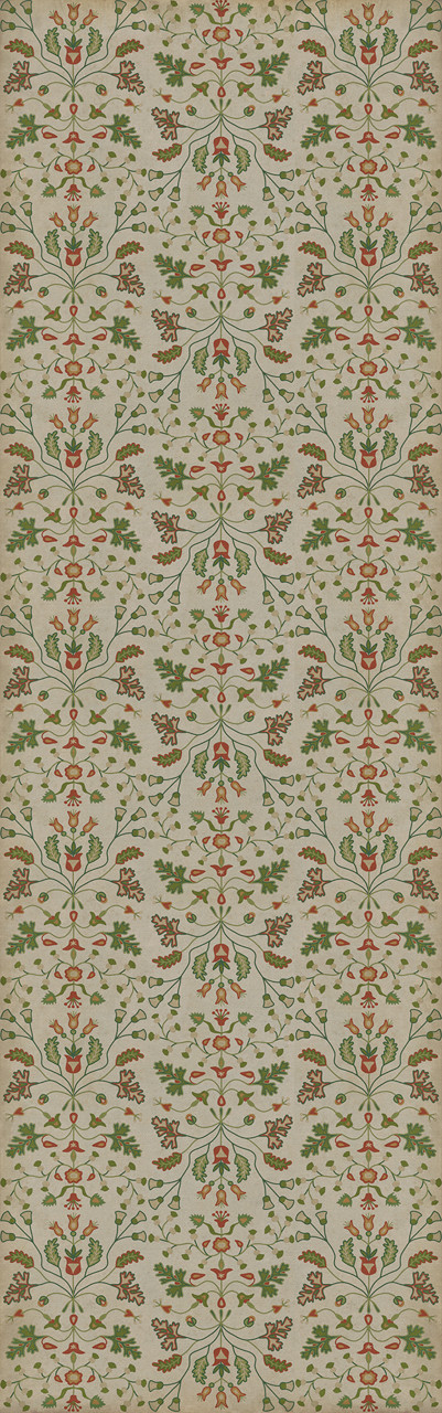 Williamsburg Franklin Courteous Reader - vinyl floor cloth sizes 24x77, 30x96, 36x115