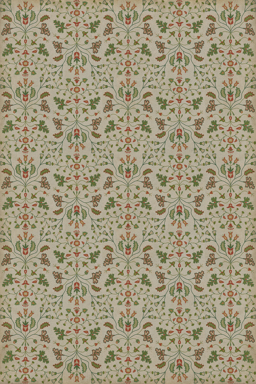 Williamsburg Franklin Courteous Reader - vinyl floor cloth sizes 20x30, 24x36, 38x56, 52x76, 70x102