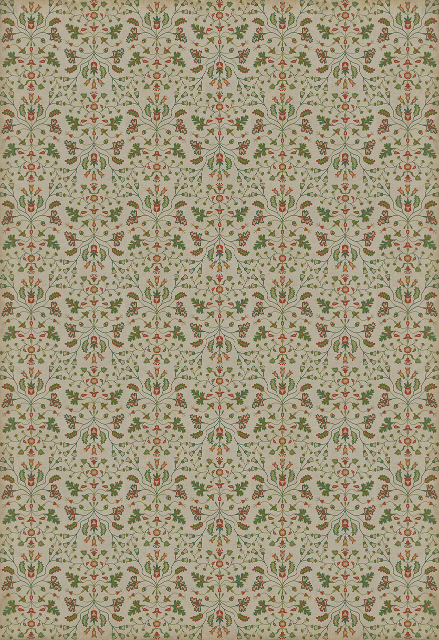 Williamsburg Franklin Courteous Reader - vinyl floor cloth size 96x140, 120x175