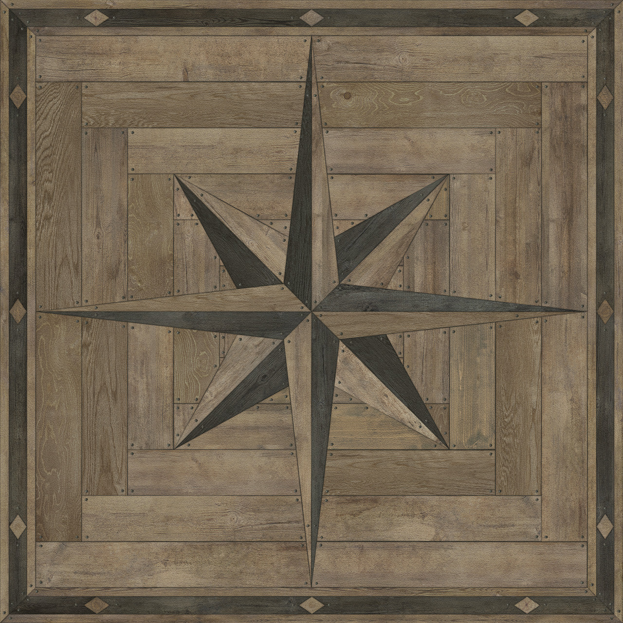 Williamsburg 18th Century Joinery Crosspiece - vinyl floor cloth Image for all rectangle sizes