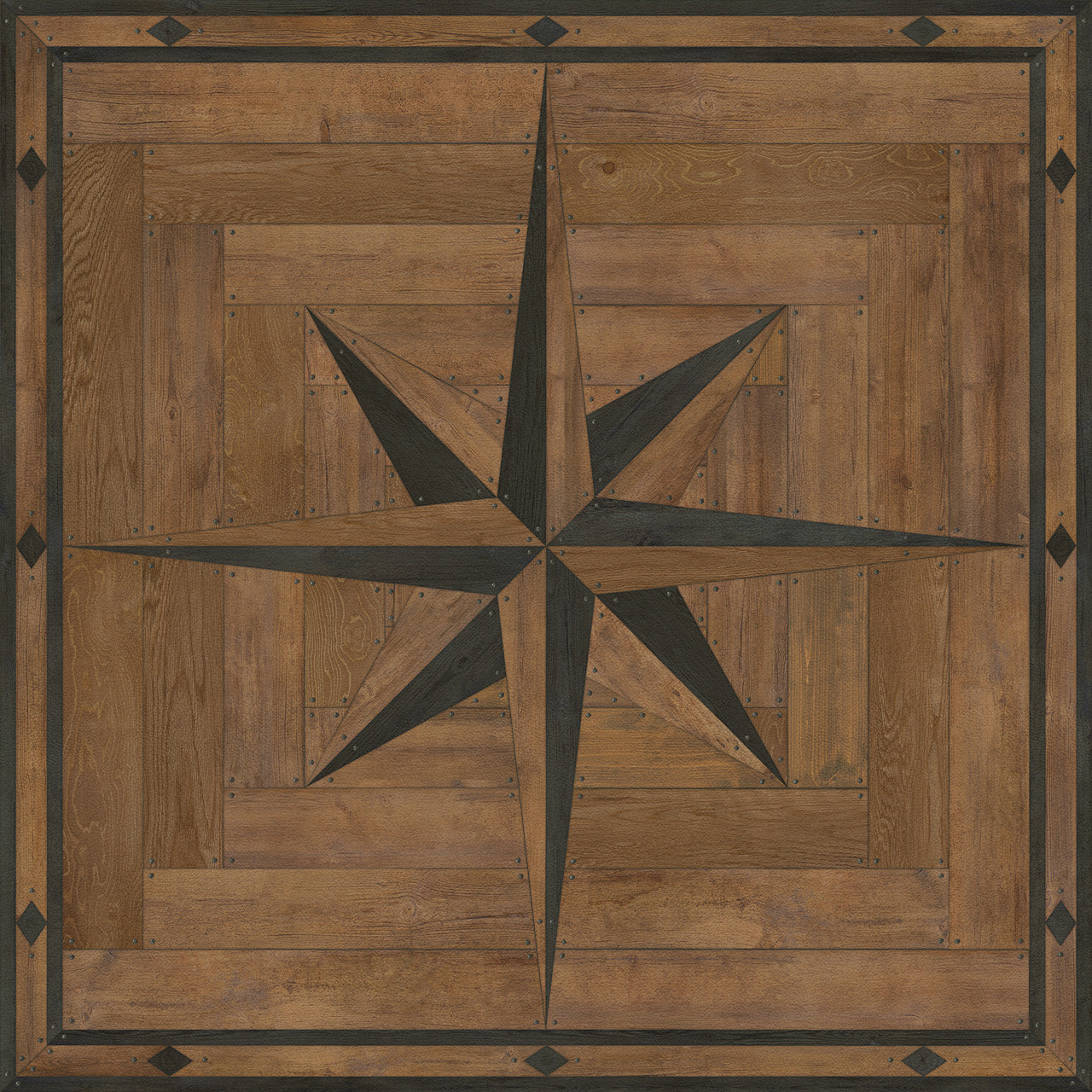 Williamsburg 18th Century Joinery Forever Binding - vinyl floor cloth Image for all square sizes