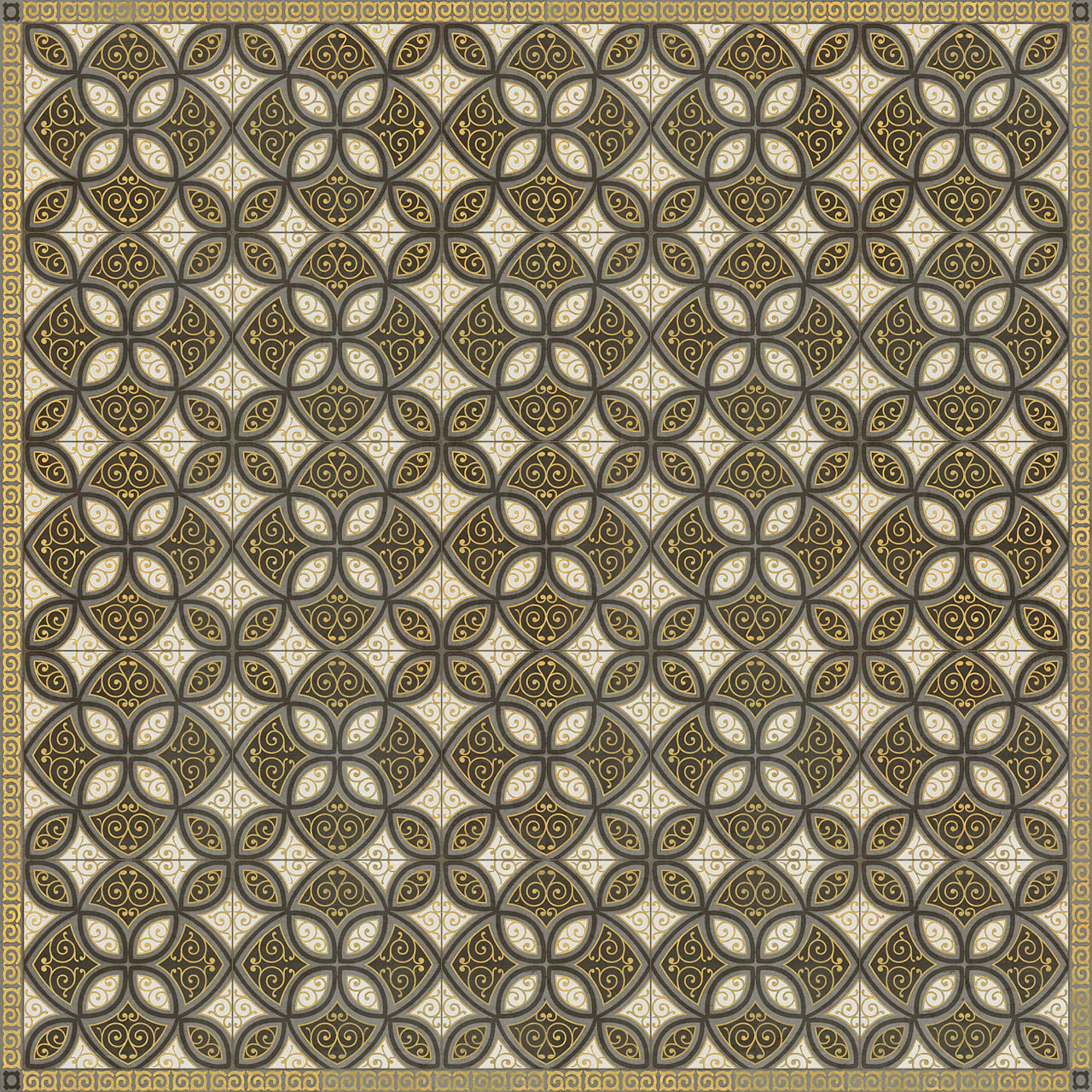 Pattern 25 Andreas - vinyl floor cloth sizes 96x96, 120x120