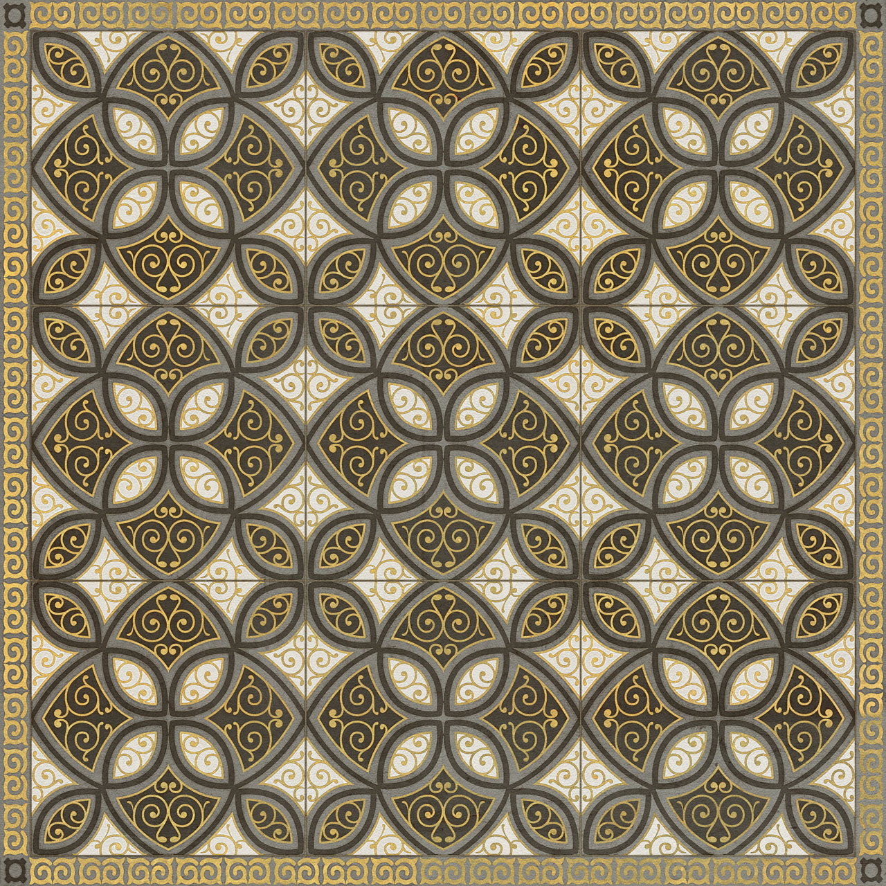 Pattern 25 Avitus - vinyl floor cloth sizes 36x36, 48x48