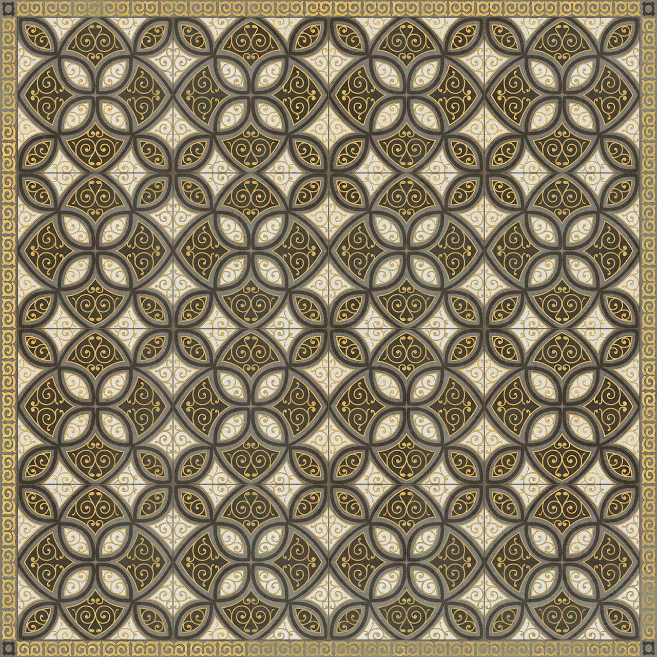 Pattern 25 Avitus - vinyl floor cloth sizes 60x60, 72x72