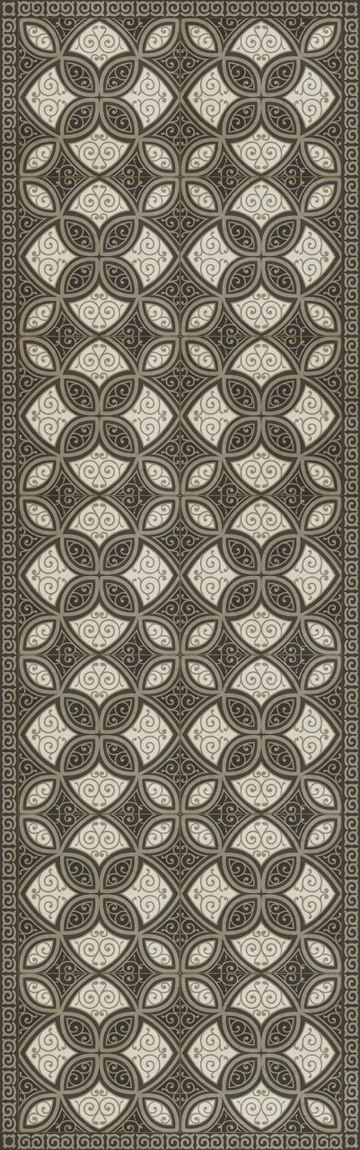 Pattern 25 Valerian - vinyl floor cloth sizes 24x77, 30x96, 26x83, 36x115
