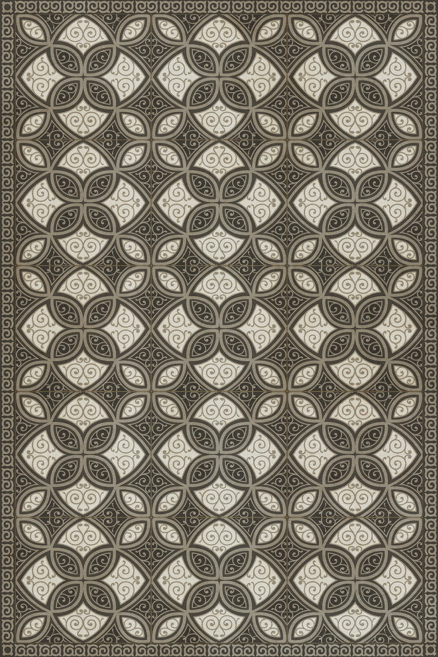 Pattern 25 Valerian - vinyl floor cloth sizes 20x30, 24x36, 30x44, 38x56, 52x76, 70x102