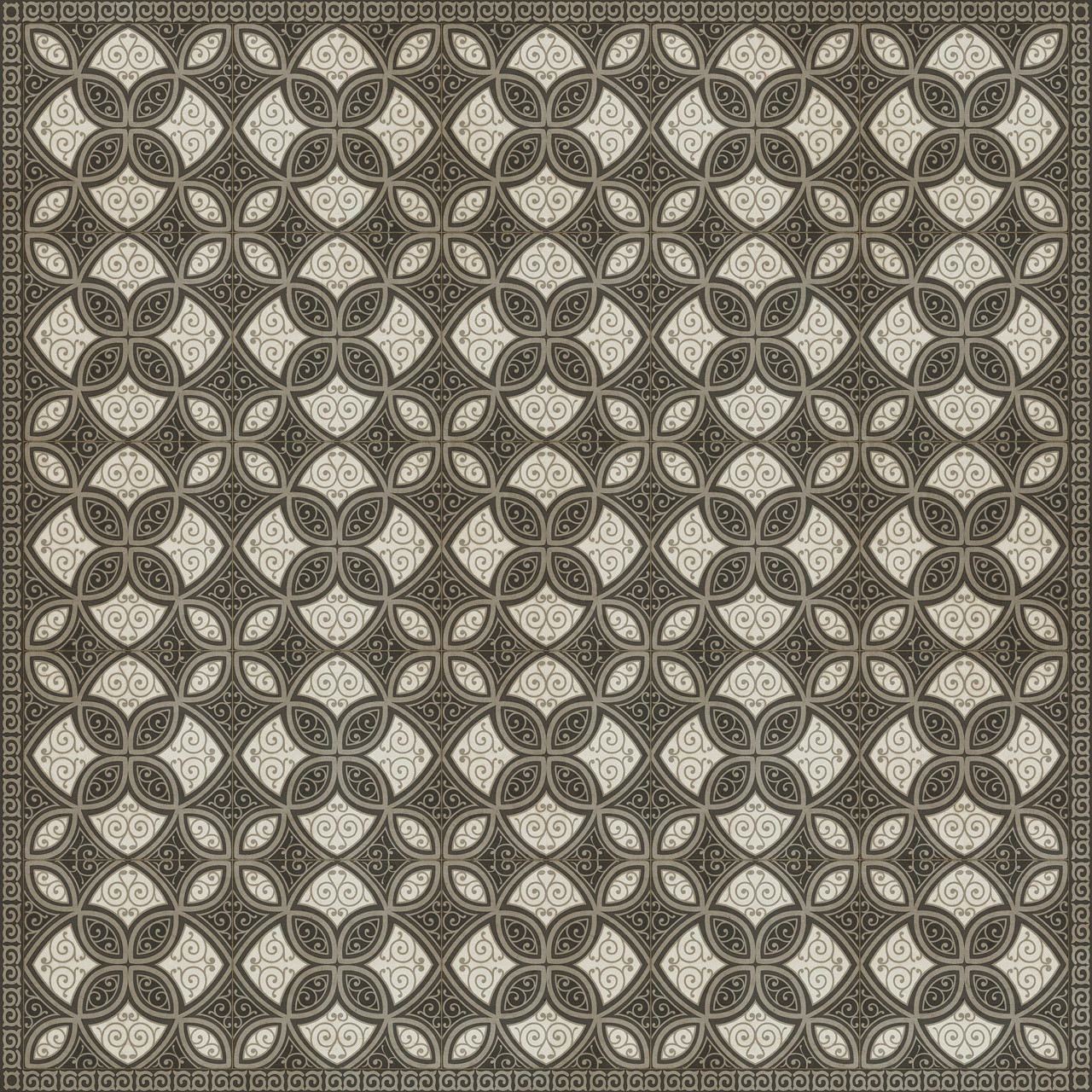 Pattern 25 Valerian - vinyl floor cloth sizes 96x96, 120x120