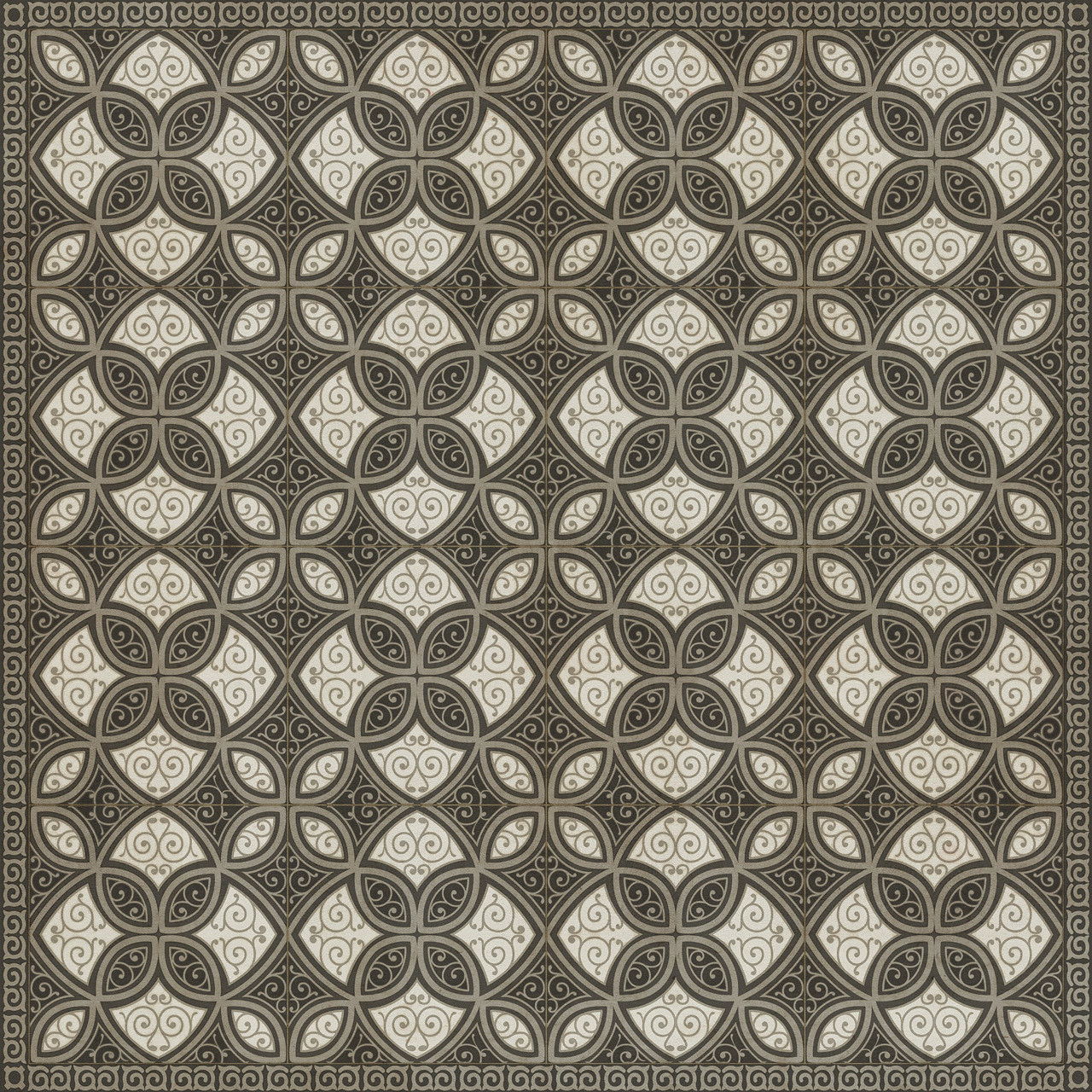 Pattern 25 Valerian - vinyl floor cloth sizes 60x60, 72x72
