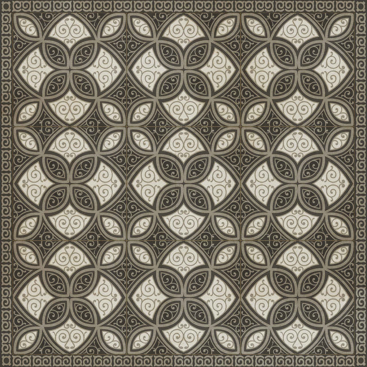 Pattern 25 Valerian - vinyl floor cloth sizes 36x36, 48x48