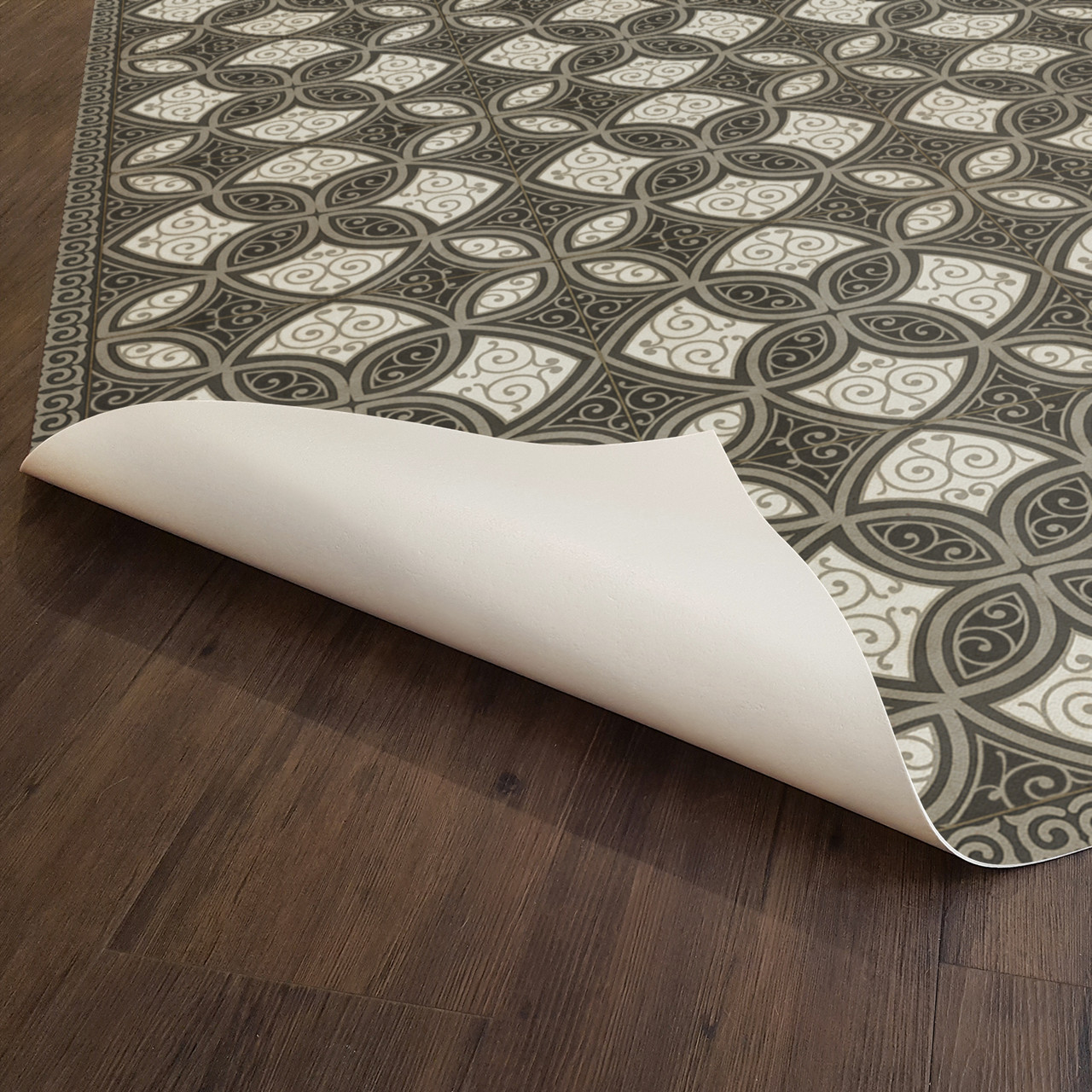 Pattern 25 Valerian - vinyl floor cloth underside 