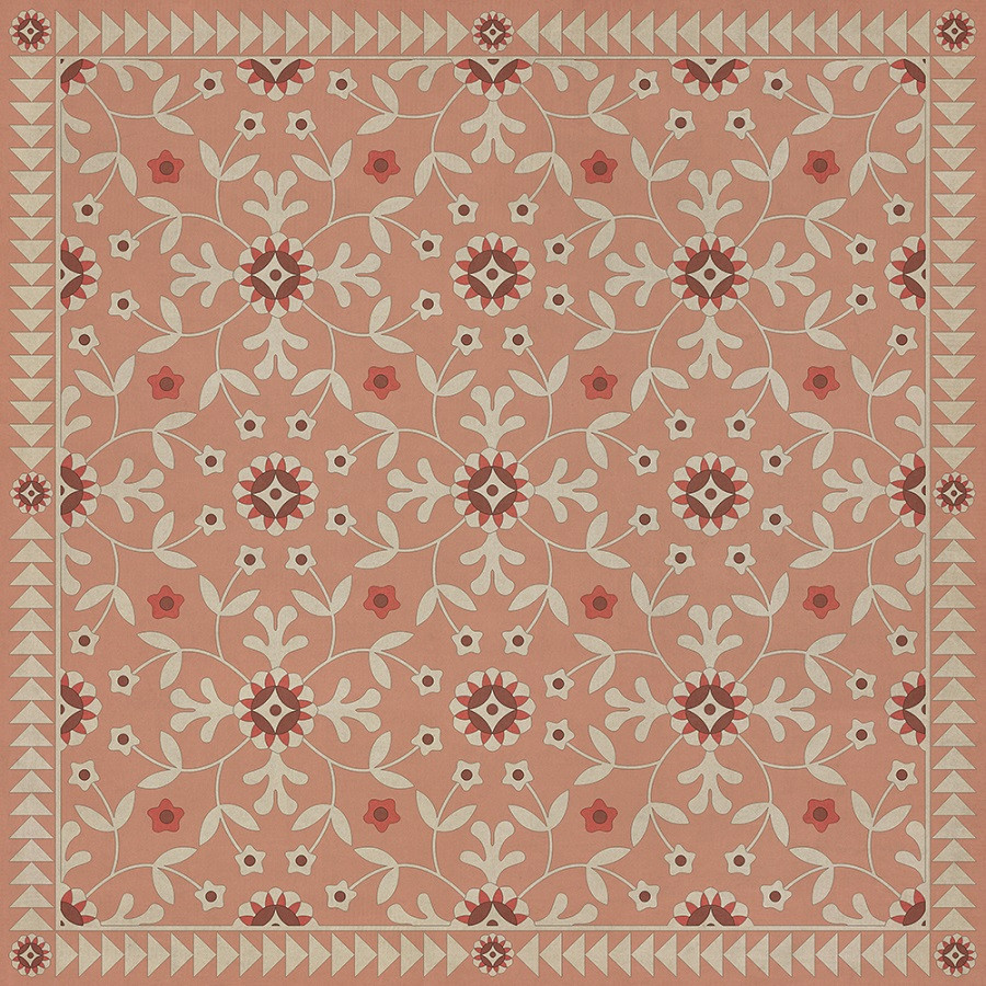 Whig Rose Cupid and Folly - vinyl floor cloth sizes 36x36, 48x48, 60x60, 72x72