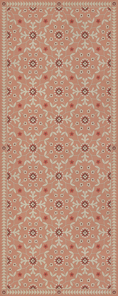 Whig Rose Cupid and Folly - vinyl floor cloth sizes 30x75, 36x90