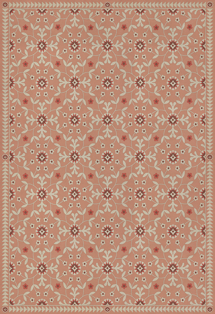 Whig Rose Cupid and Folly - vinyl floor cloth sizes 84x120, 96x140, 120x175