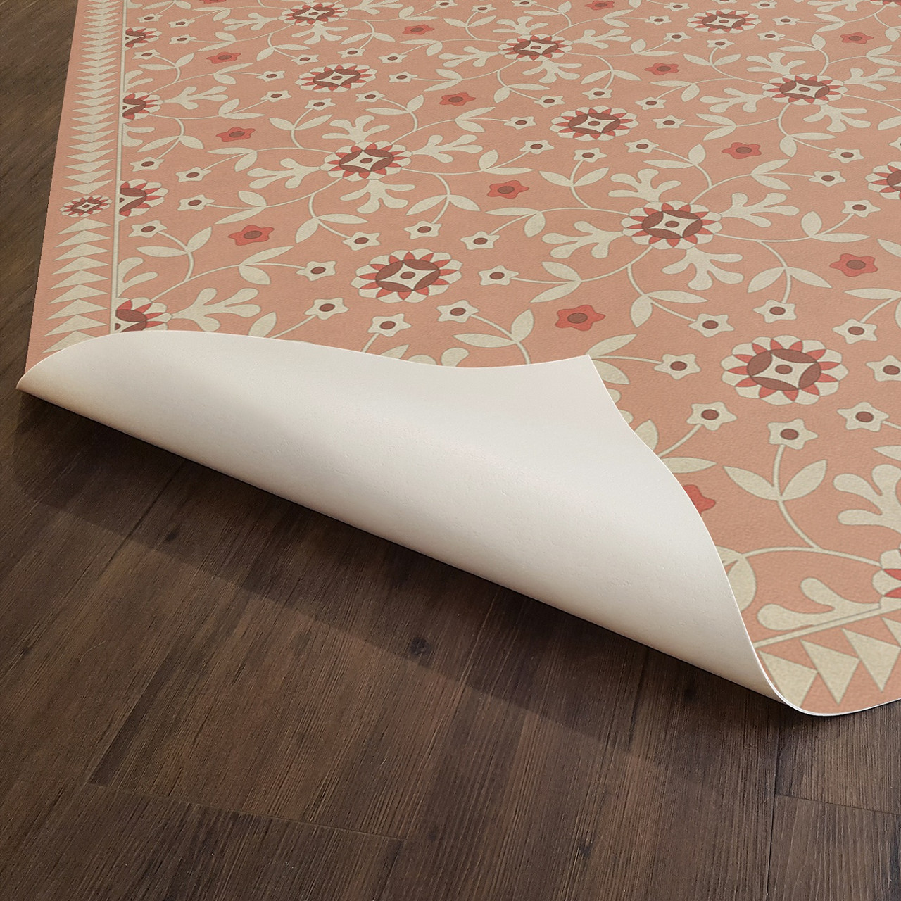 Whig Rose Cupid and Folly - vinyl floor cloth underside 