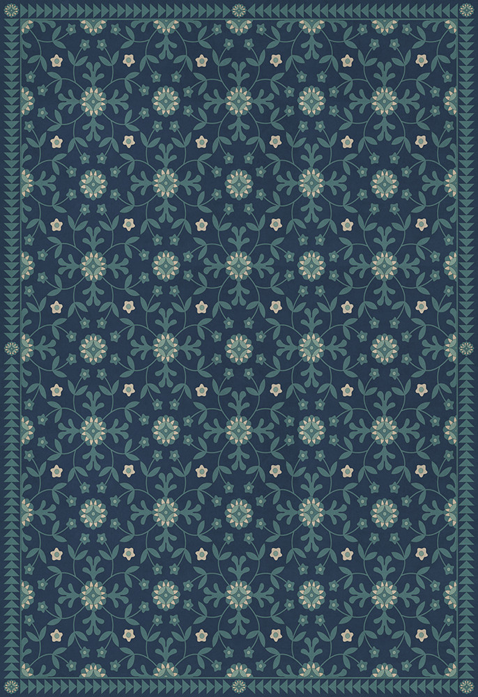 Whig Rose Going Beyond the Seas - vinyl floor cloth sizes 84x120, 96x140, 120x175