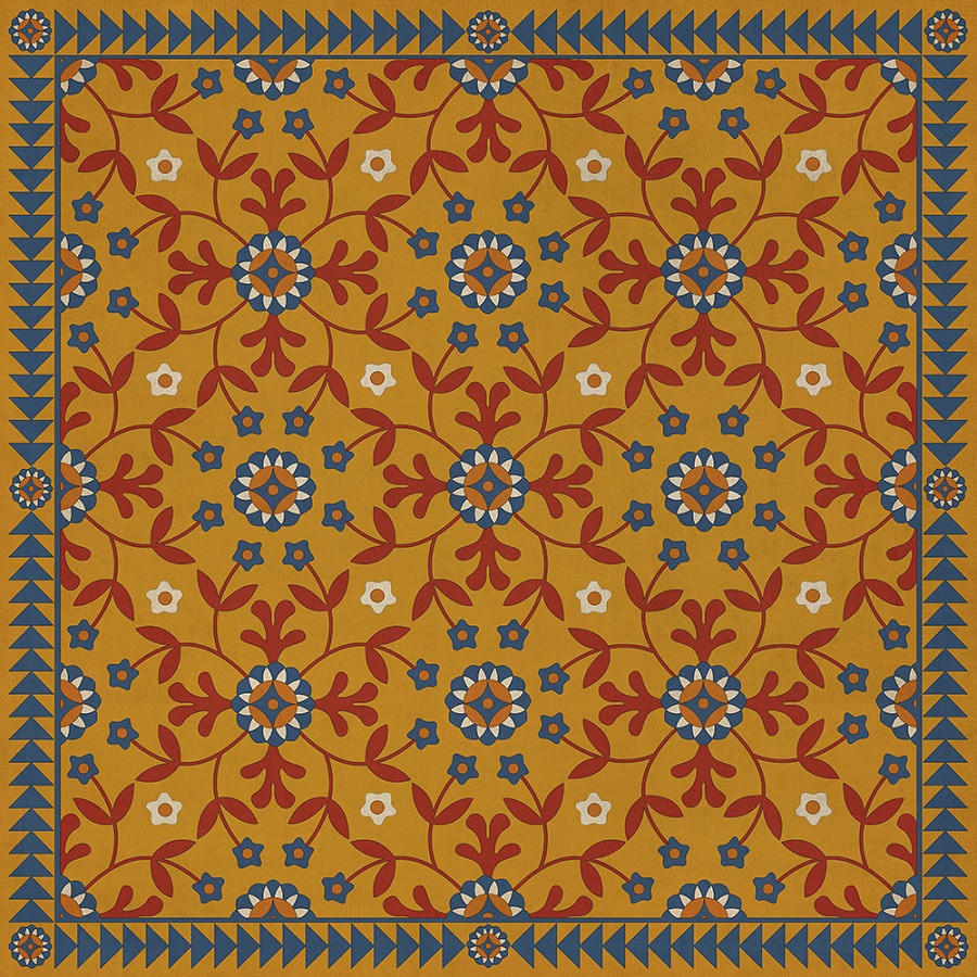 Whig Rose Hope Springs Eternal - vinyl floor cloth sizes 36x36, 48x48, 60x60, 72x72