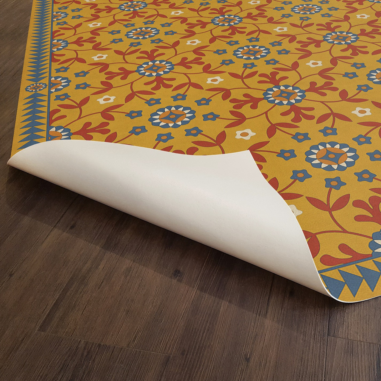 Whig Rose Hope Springs Eternal - vinyl floor cloth underside 
