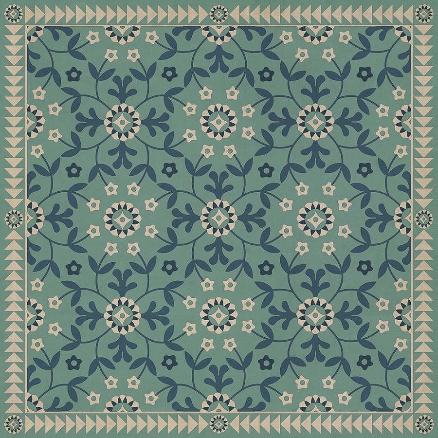 Whig Rose Life is a Journey - vinyl floor cloth sizes 36x36, 48x48, 60x60, 72x72