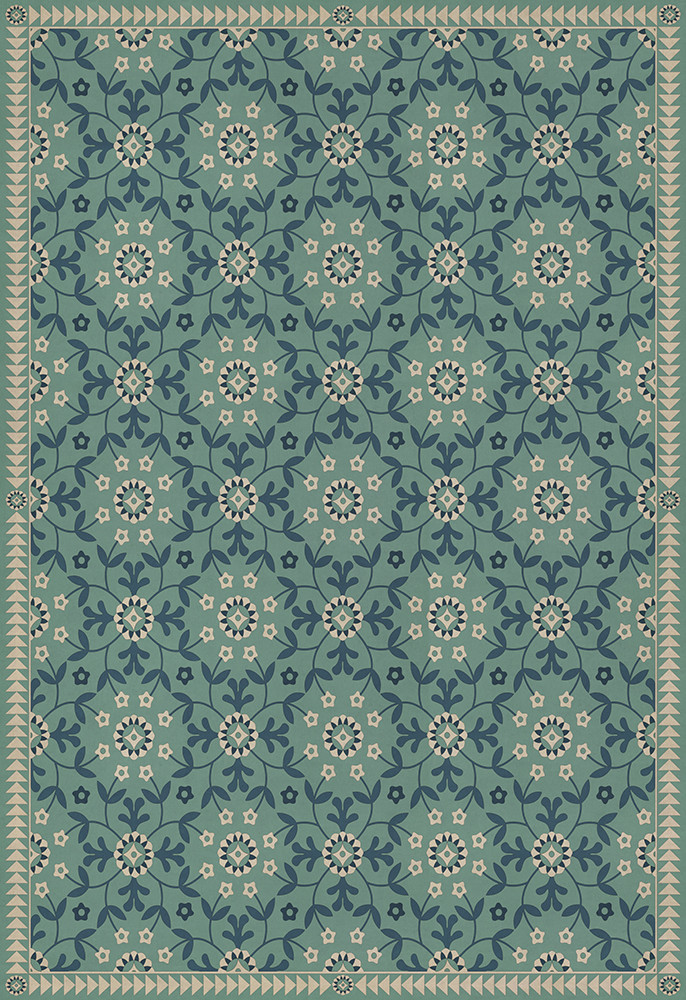 Whig Rose Life is a Journey - vinyl floor cloth sizes 84x120, 96x140, 120x175
