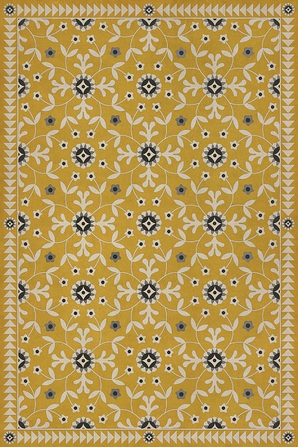 Whig Rose The Miser and The Poet - vinyl floor cloth sizes 20x30, 24x36, 30x44, 38x56, 52x76, 70x102