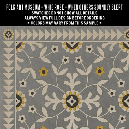 Whig Rose When Others Soundly Slept - vinyl floor cloth 5"x5" swatch