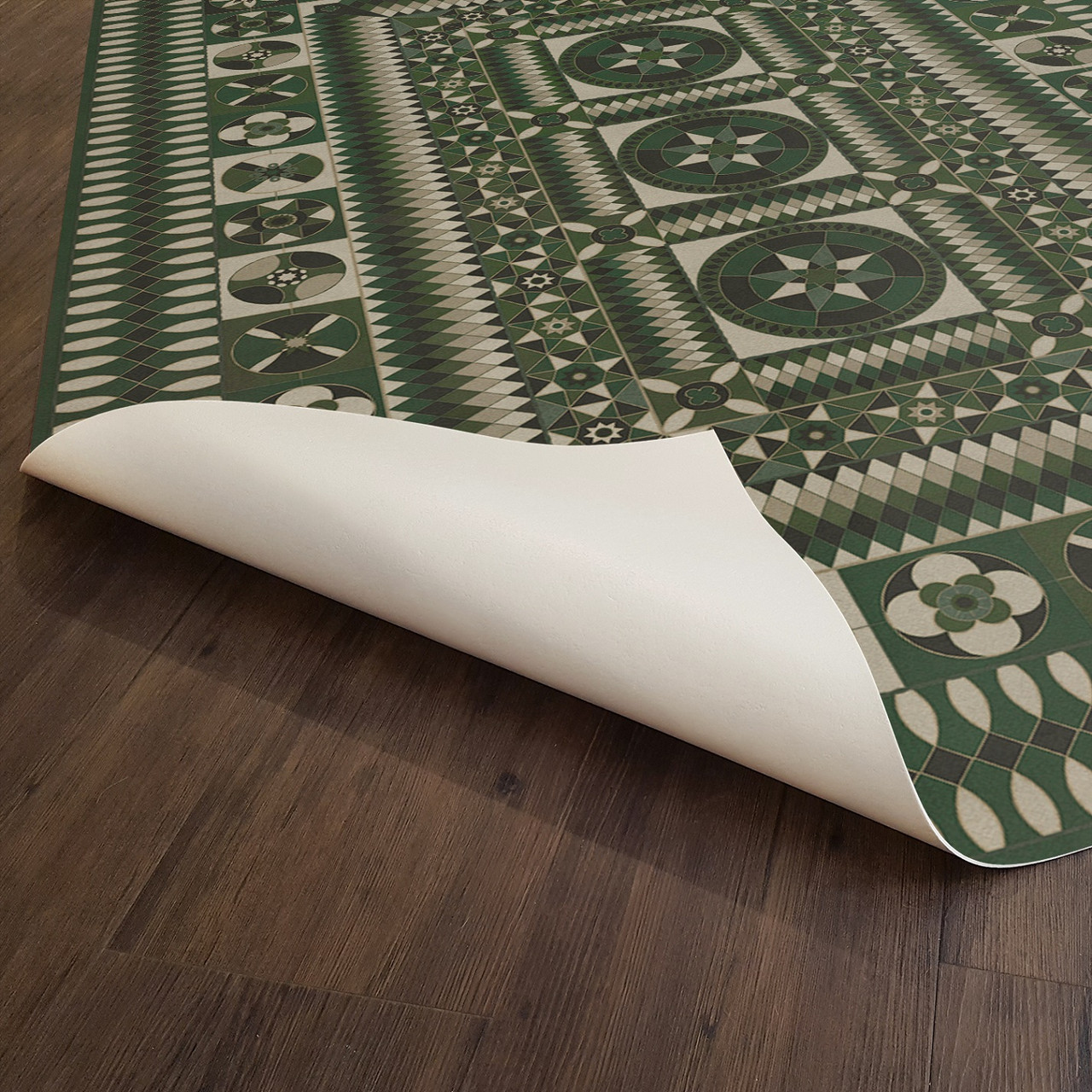 Soldiers Quilt Captain of My Soul - vinyl floor cloth underside 