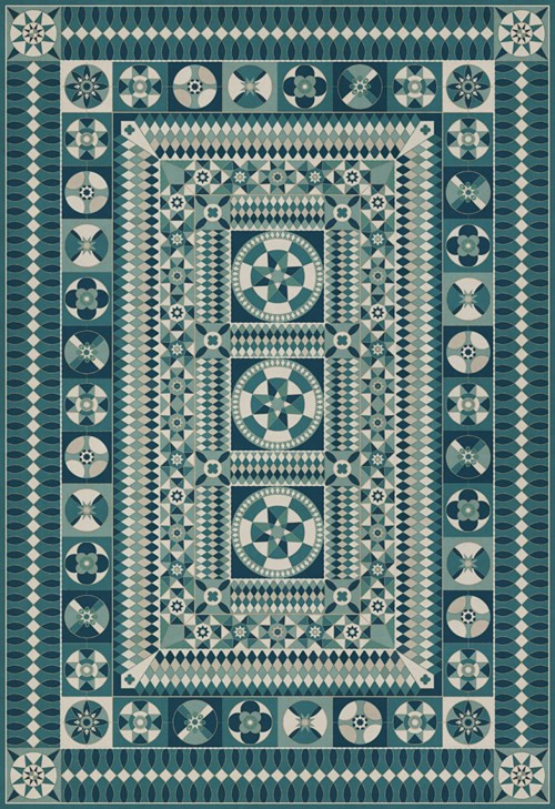 Soldiers Quilt Trenches in the Sky - vinyl floor cloth, Image for all rectangle sizes