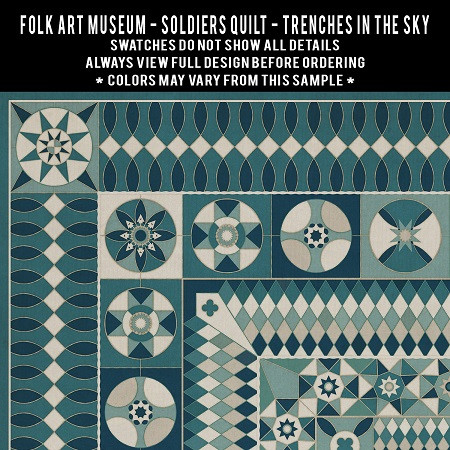 Soldiers Quilt Trenches in the Sky - vinyl floor cloth 5"x5" swatch