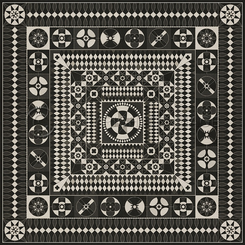 Soldiers Quilt War and Peace - vinyl floor cloth, Image for all square sizes