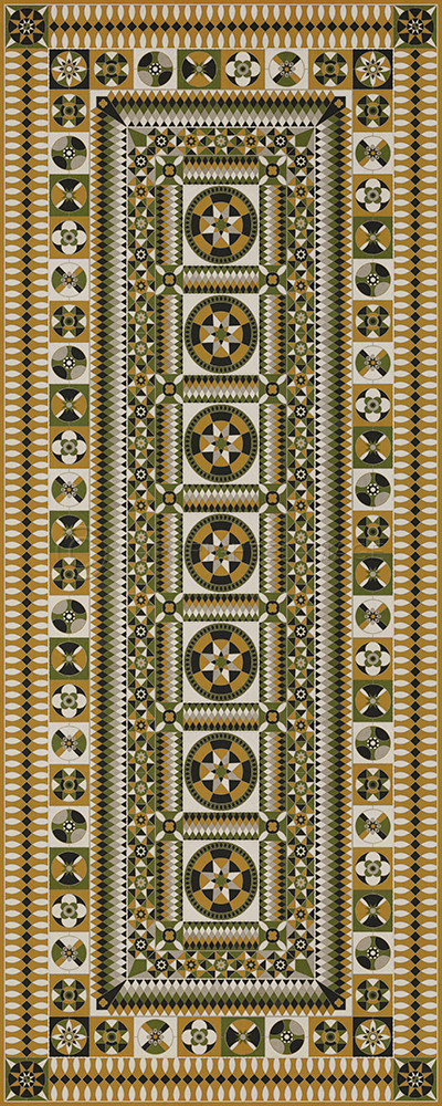 Soldiers Quilt Wisdom and Truth - vinyl floor cloth sizes 30x75, 36x90