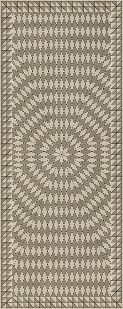 Sunburst With the Earth and the Sky - vinyl floor cloth sizes 30x75, 36x90