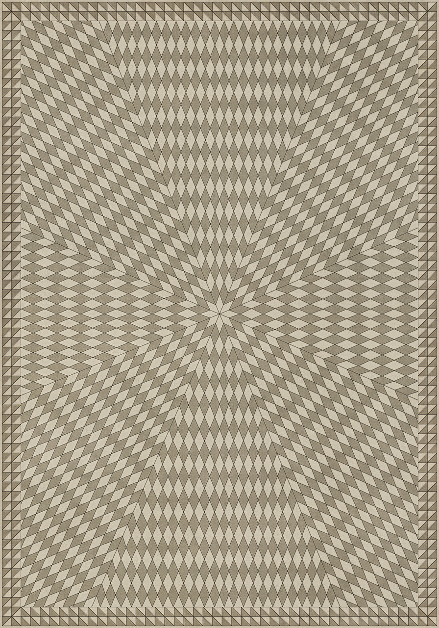 Sunburst With the Earth and the Sky - vinyl floor cloth 84x120