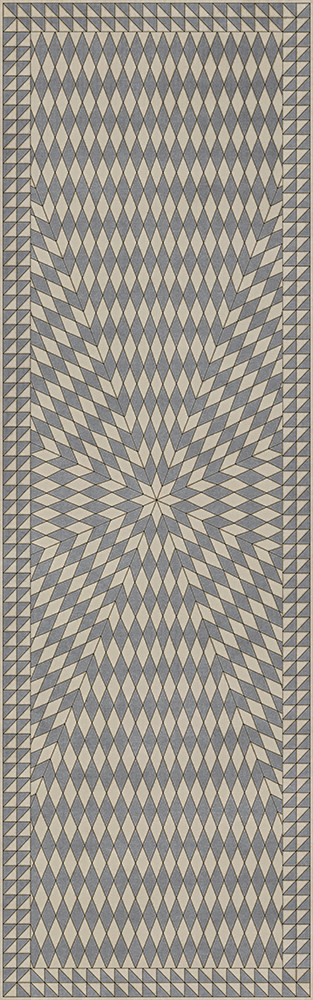 Sunburst Buffeting Gusts of Wind - vinyl floor cloth sizes 24x77, 30x96, 26x83, 36x115