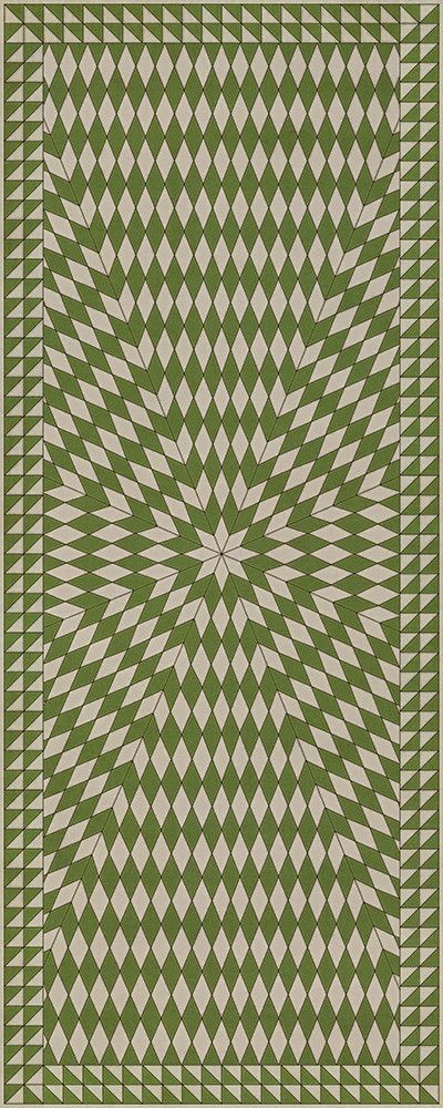 Sunburst Over the Prairies - vinyl floor cloth sizes 30x75, 36x90