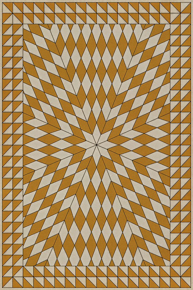 Sunburst The Sun has Risen - vinyl floor cloth sizes 20x30, 24x36, 30x44, 38x56