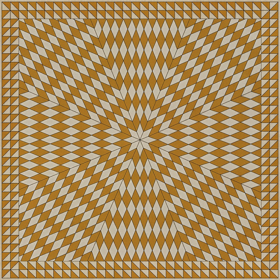 Sunburst The Sun has Risen - vinyl floor cloth sizes 60x60, 72x72