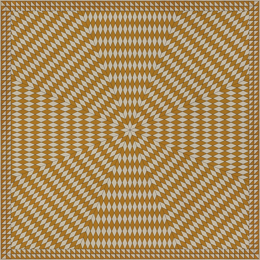 Sunburst The Sun has Risen - vinyl floor cloth sizes 96x96, 120x120