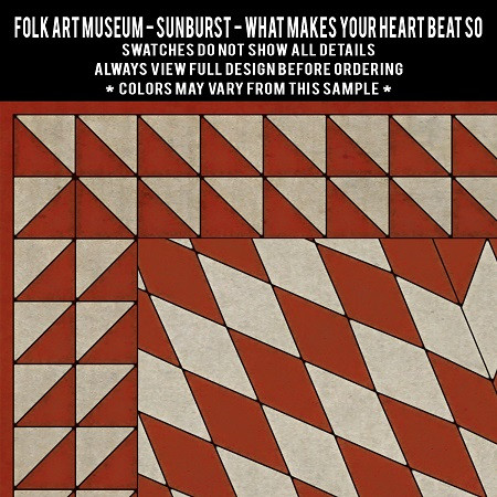 Sunburst What Makes Your Heart Beat So - vinyl floor cloth 5"x5" swatch