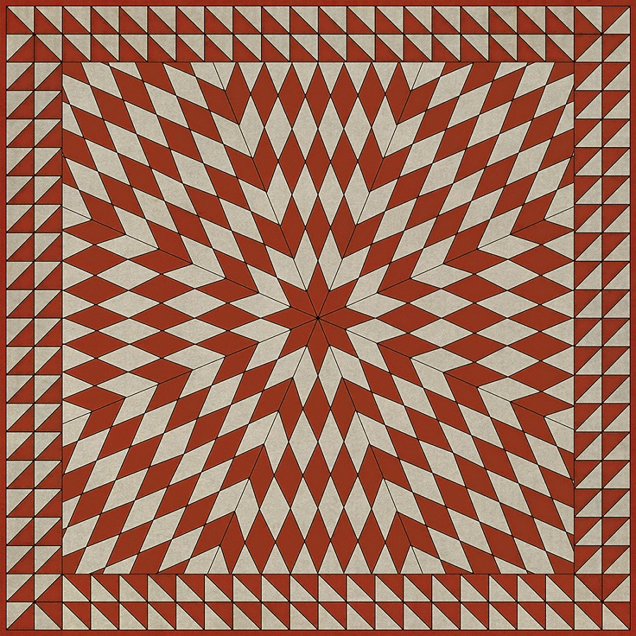 Sunburst What Makes Your Heart Beat So - vinyl floor cloth sizes 36x36, 48x48