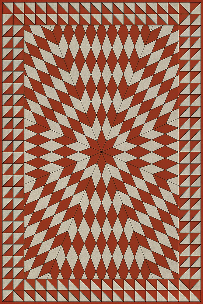 Sunburst What Makes Your Heart Beat So - vinyl floor cloth sizes 20x30, 24x36, 30x44, 38x56